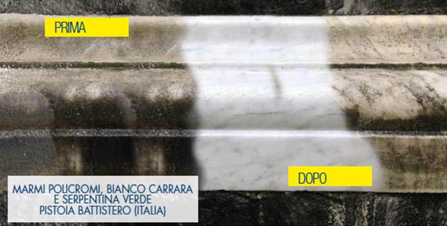 Rimozione graffiti da marmo monumenti Roma